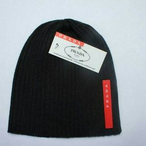 NWT MEN'S PRADA BEANIE RIBBED KNIT HAT